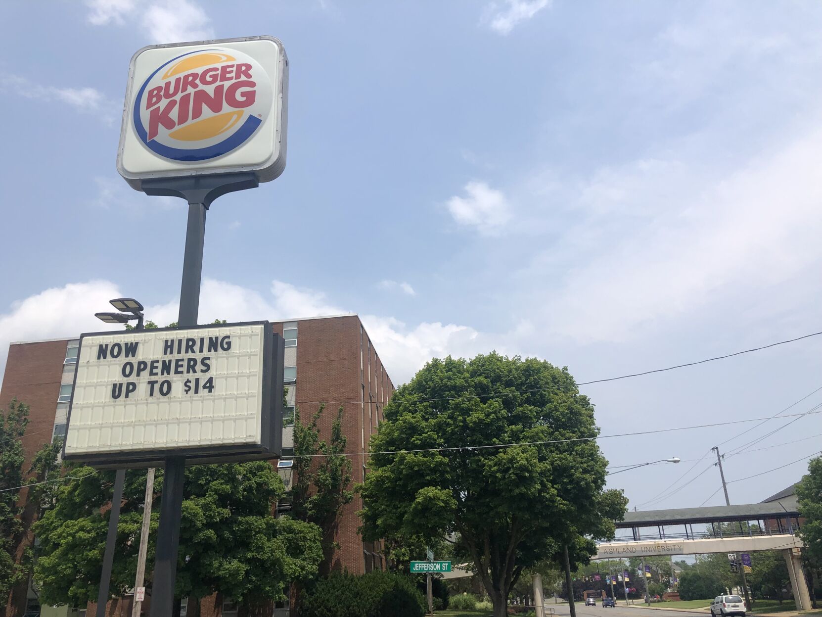 Ashland Burger King job sign