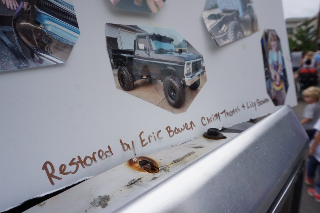 Poster board with pictures glued to it.