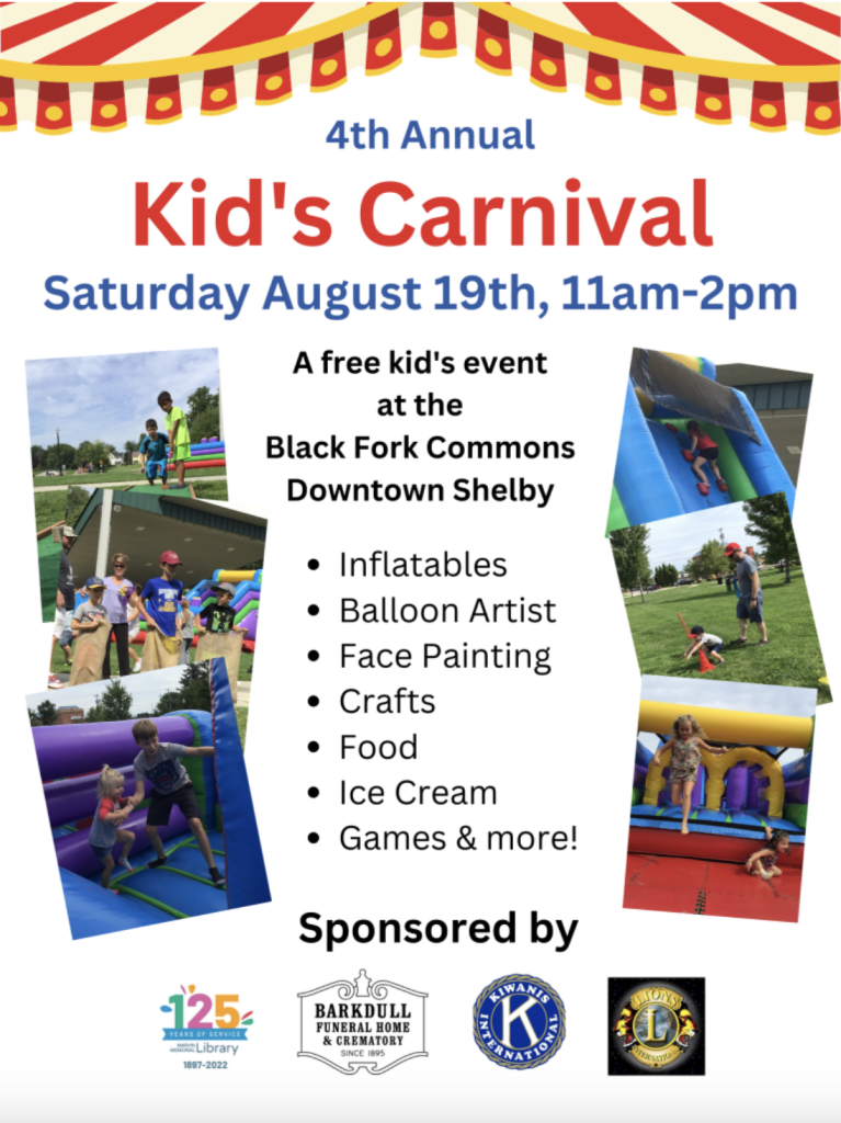 Marvin Memorial Library Carnival flyer