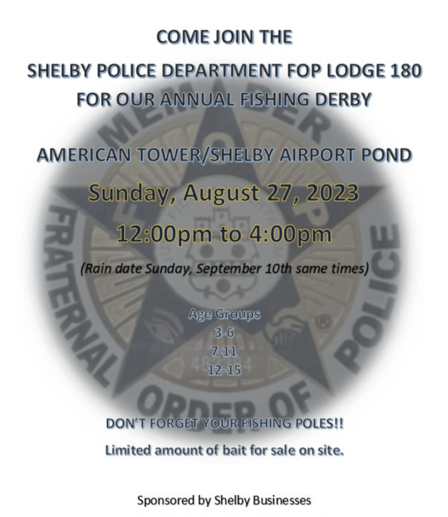 Fishing derby event flyer with information about the event.