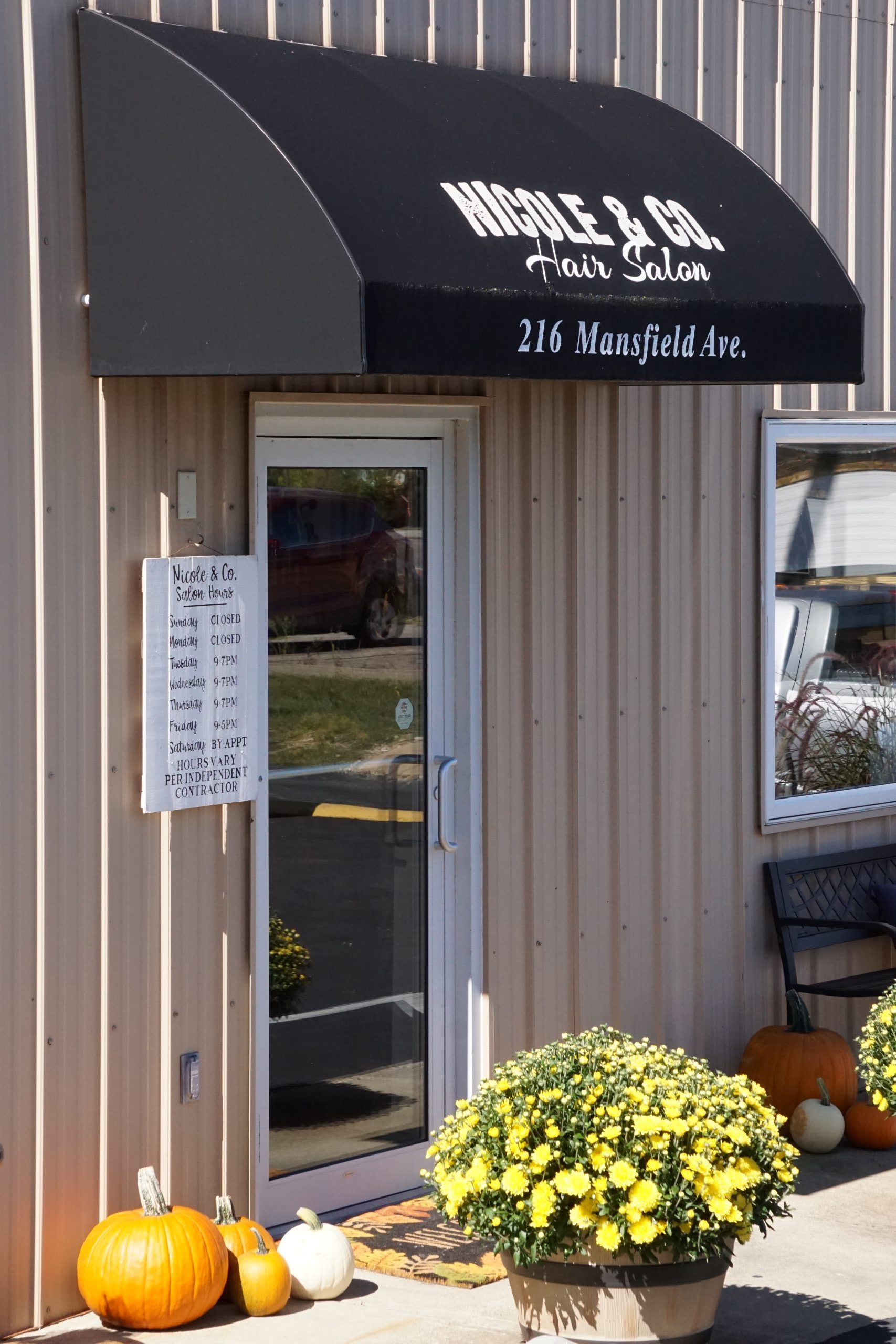 Salon front entrance.
