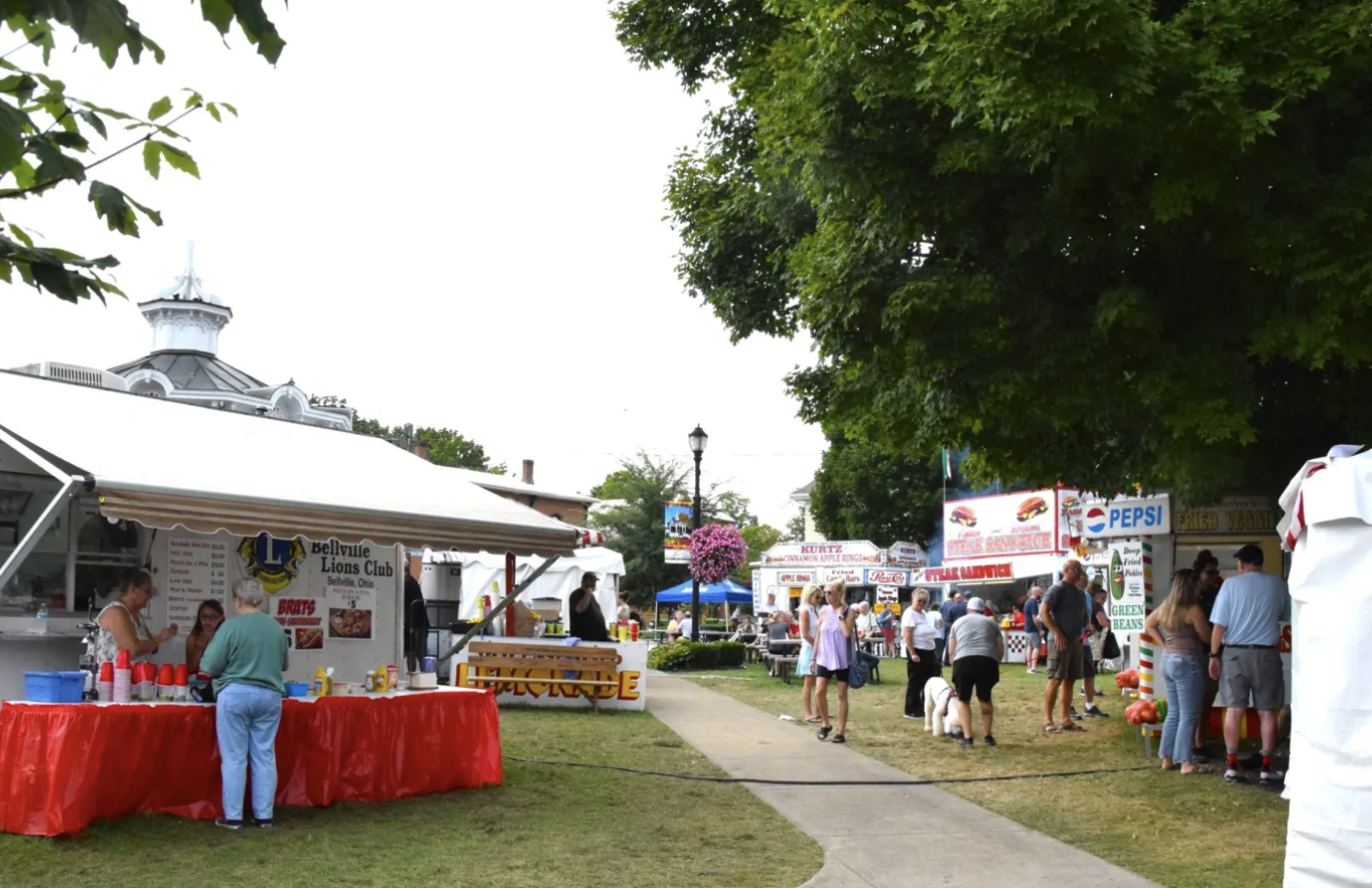 People buying food at the Bellville Street Fair.
