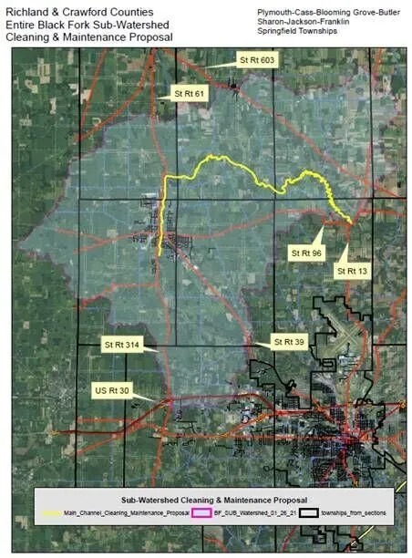 Map of proposed river cleaning.