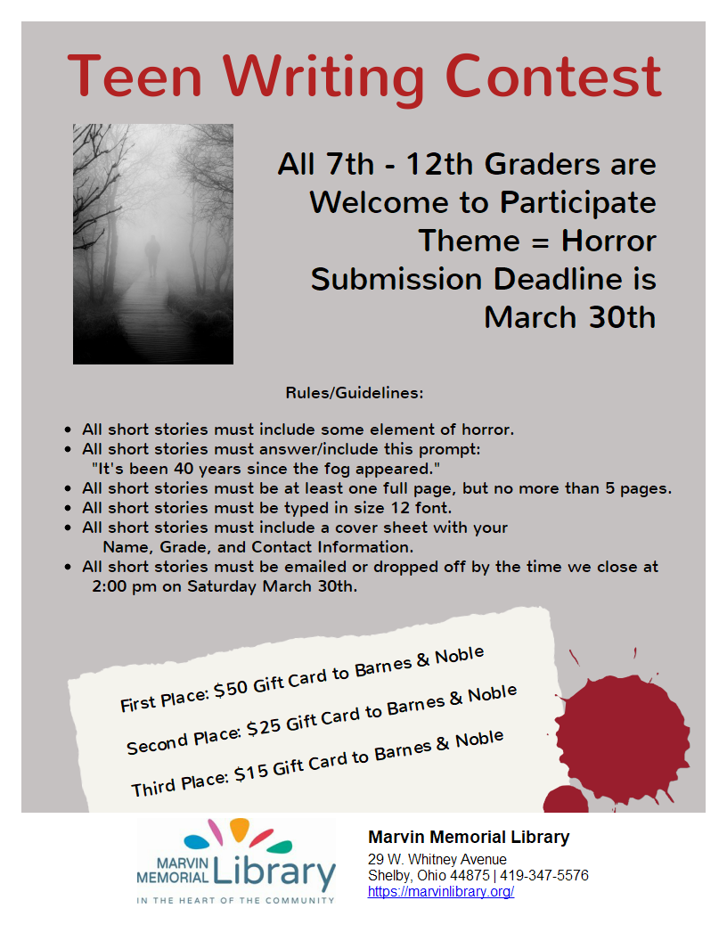 Teen Writing Competition Ends